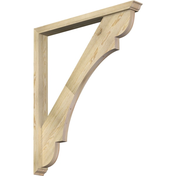Ekena Millwork Olympic Traditional Rough Sawn Bracket w/ Offset Brace, Douglas Fir, 4"W x 38"D x 44"H BKT0402X38X44OLY01RDF - main